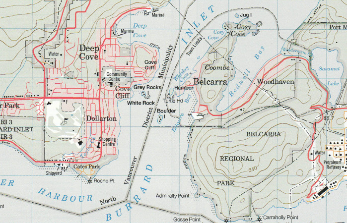 detail Vancouver sever (North Vancouver) 1:50t mapa ITM