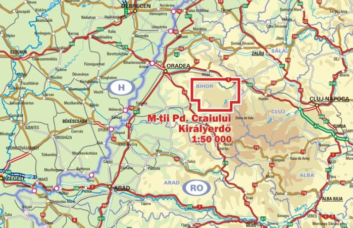 detail Muntii Padurea Craiului 1:50t turistická mapa DIMAP