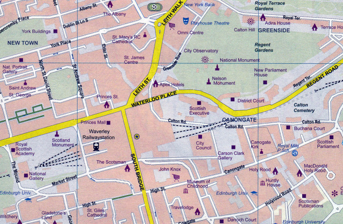 detail Edinburgh 1:10.000 / Scotland 1:550.000 turist. ITM