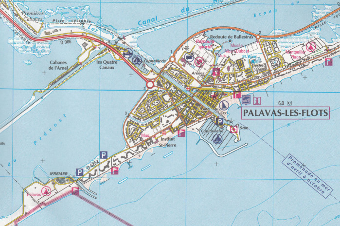 detail IGN 2743 ET Montpellier, Palavas 1:25t mapa IGN