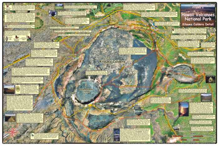 detail Hawaii Volcanoes NP, Kilauea Crater 1:16 500 mapa FRANKO´S
