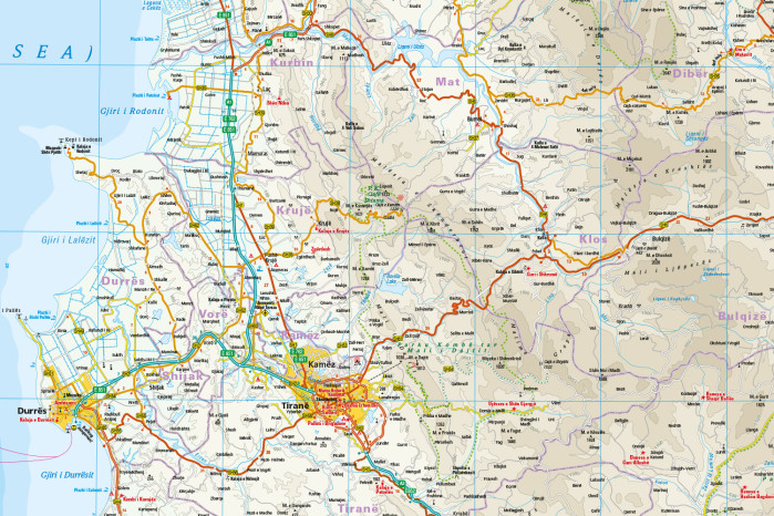 detail Albánie 1:220.000 mapa RKH