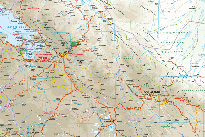 detail Bolívie 1:1,3m mapa RKH