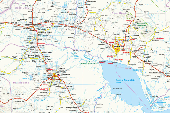 detail Kambodža (Cambodia) 1:500.000 mapa RKH