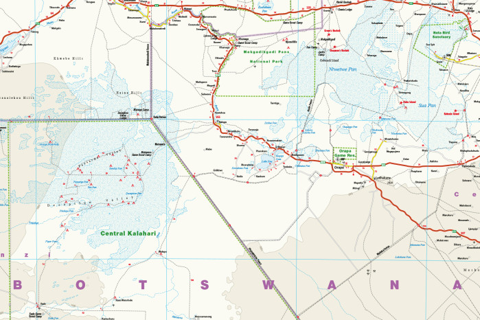 detail Botswana 1:1m mapa RKH
