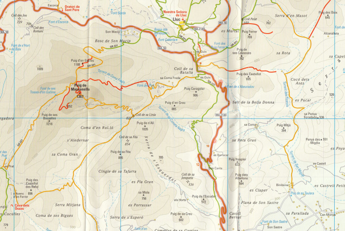 detail Malorka Sever (Mallorca North) 1:40.000 turist. mapa RKH
