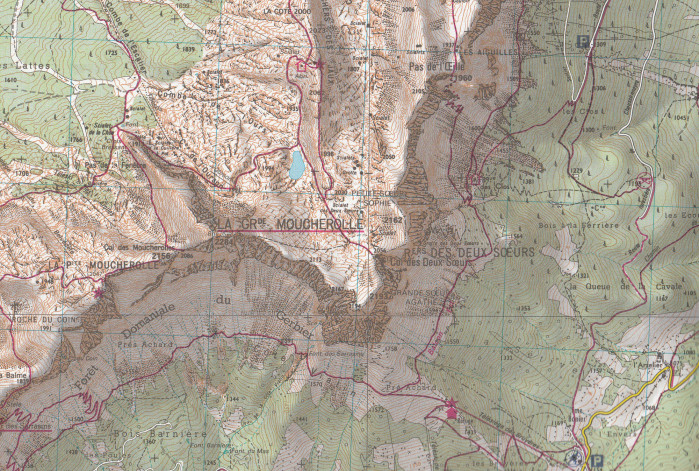 detail IGN 3236OT Villard de Lans 1:25t mapa IGN