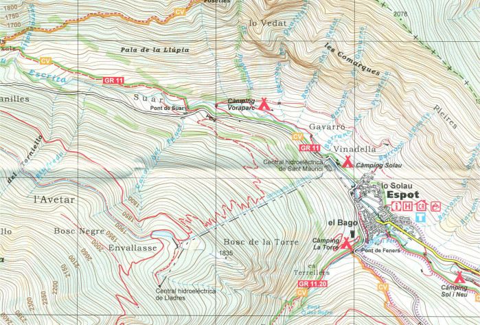 detail Aiguestortes PN Sant Maurici 1:25t mapa ALPINA