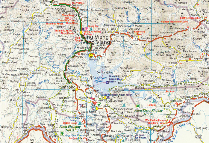 detail Vietnam, Laos & Kambodža (Cambodia) 1:1,2m mapa RKH
