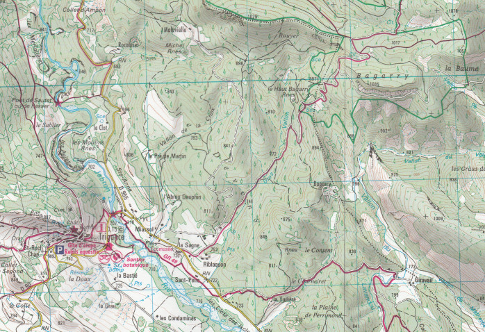 detail IGN 3542 OT Castellane 1:25t mapa IGN