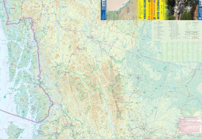 detail Britská Kolumbie (British Columbia) 1:1.250.000 cestovní mapa ITMB