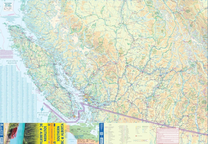 detail Britská Kolumbie Jih, Alberta 1:850.000 cestovní mapa ITMB