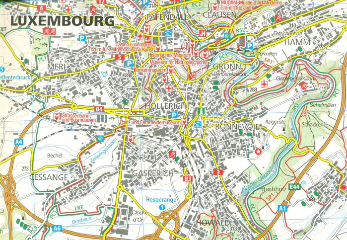 detail Lucembursko (Luxemburg) set 2 map 1:50t mapa #2202 KOMPASS