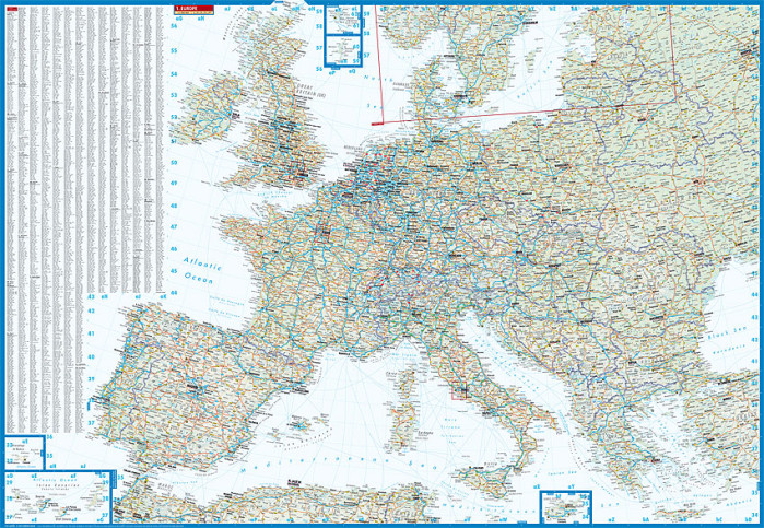 detail Evropa (Europe) 1:4m mapa Borch