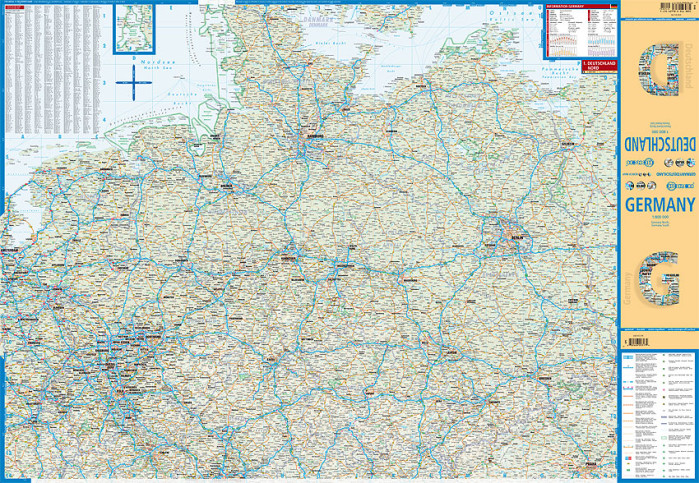 detail Německo (Deutschland) 1:800t mapa Borch