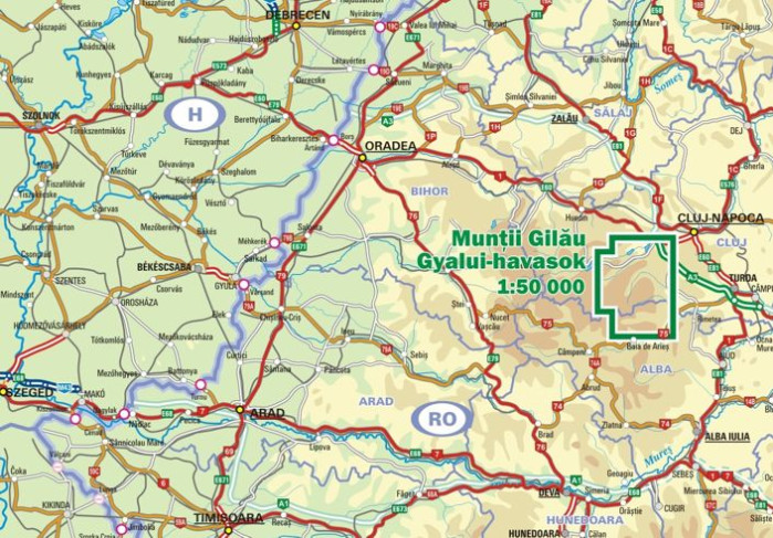 detail Muntii Gilaului 1:50t turistická mapa DIMAP