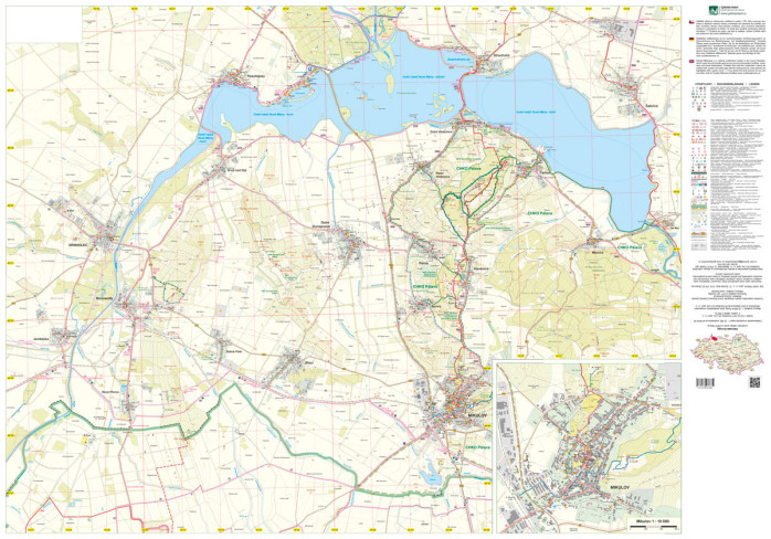 detail Zahrada Evropy, Lednický park & plán Mikulova 1:25t, mapa GOL