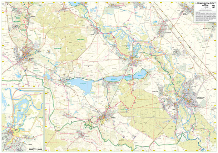detail Zahrada Evropy, Lednický park & plán Mikulova 1:25t, mapa GOL