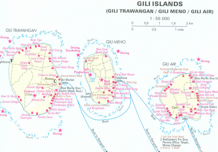 detail Bali & Lombok 1:180t mapa Nelles