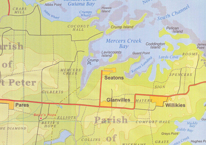 detail Antigua 1:32t & St. Kitts, Nevis 1:35t mapa ITM