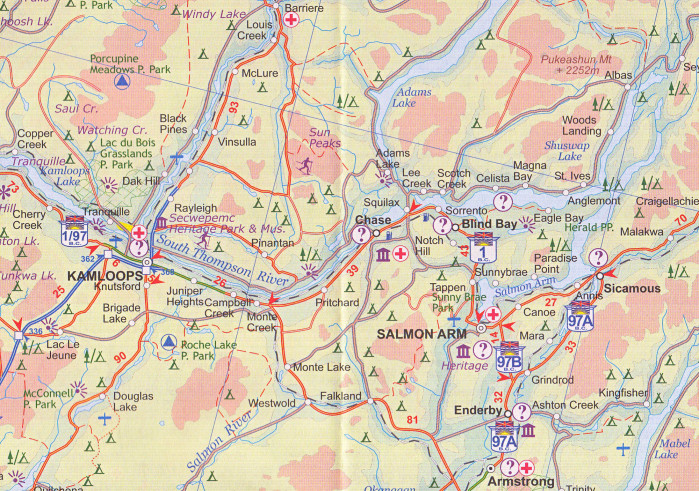 detail Britská Kolumbie jih (British Columbia South) 1:800t mapa ITM