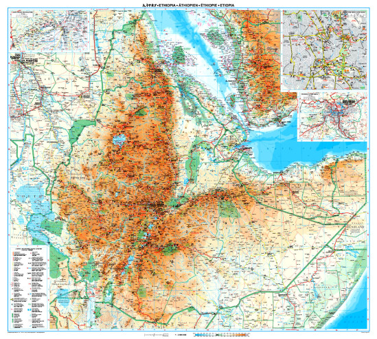 Etiopie (Ethiopia) nástěnná mapa 98x88GIZI