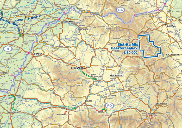 detail Munti Bistritei 1:70t mapa DIMAP