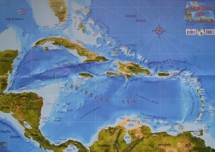 detail Caribbean Sea 1:5m mapa FRANKO´S