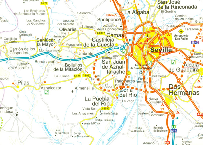 detail Andalusie (Andalucía) 1:350t mapa RKH