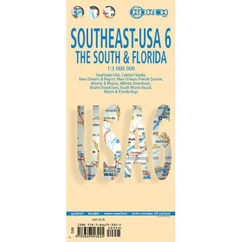 USA jih & Florida (USA The South &Florida) 1:3m mapa Borch