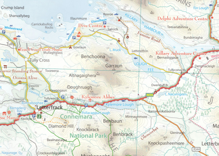 detail Galway county 1:100t mapa (Irsko)