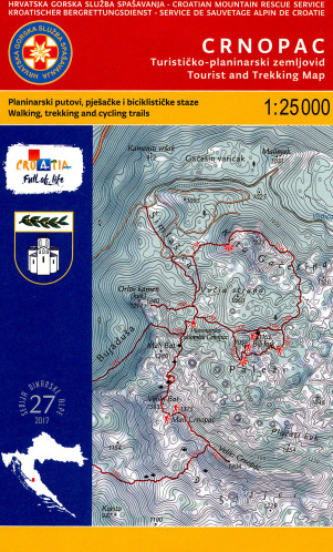 Crnopac 1:25.000 turistická mapa HGSS