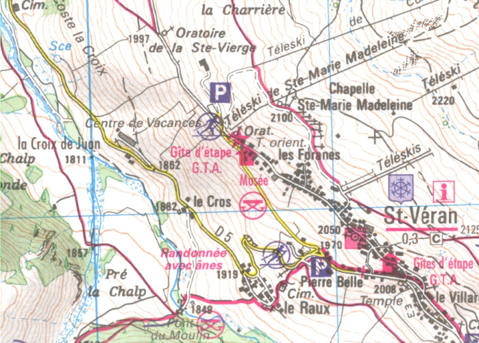 detail IGN 3637 OT Mont Viso 1:25t mapa IGN