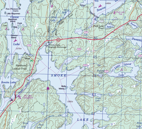 detail Algonquin Park 1:50t/1:250t mapa ITM