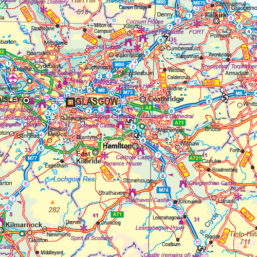 detail Velká Británie (Great Britain) 1:650t mapa ITM
