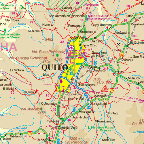 detail Ekvádor (Ecuador) 1:660t mapa ITM
