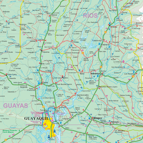 detail Ekvádor (Ecuador) 1:660t mapa ITM
