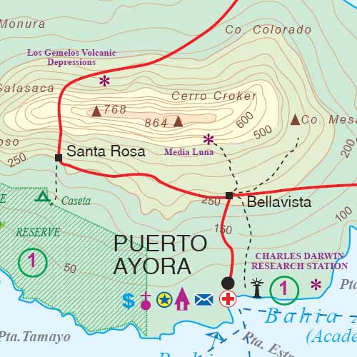 detail Galapagos Islands, with Quito and Guayaquil 1:420t/1:12,5t/1:7,5t mapa ITM