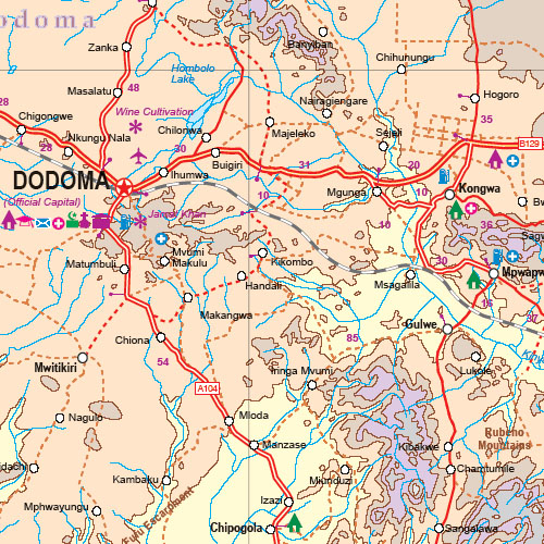 detail Tanzanie (Tanzania) 1:1,37m mapa ITM
