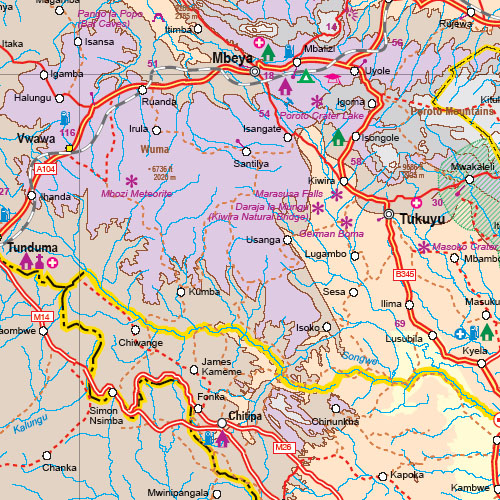 detail Tanzanie (Tanzania) 1:1,37m mapa ITM