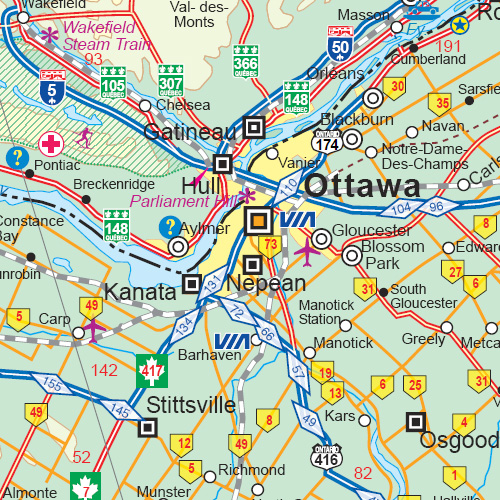 detail Toronto & Jižní Ontário(Toronto & Southern Ontario) 1:12,5t/1:800t mapa ITM