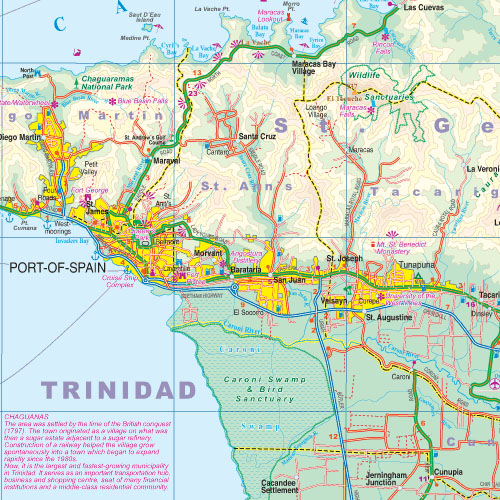 detail Trinidad & Tobago 1:150t mapa ITM