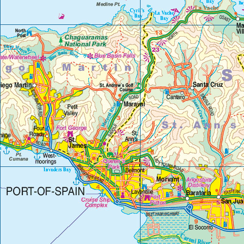 detail Trinidad & Tobago 1:150t mapa ITM