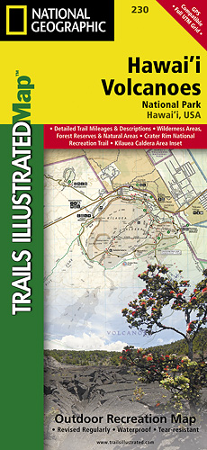 detail Hawai´i Volcanoes národní park (Hawaii) turistická mapa GPS komp. NGS