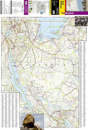 detail Tanzanie, Rwanda, Burundi Adventure Map GPS komp. NGS