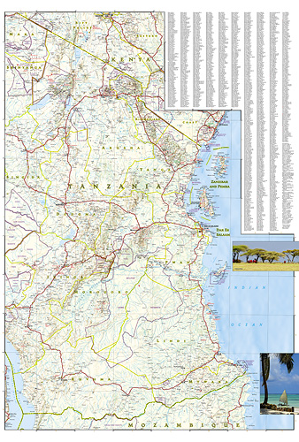 detail Tanzanie, Rwanda, Burundi Adventure Map GPS komp. NGS