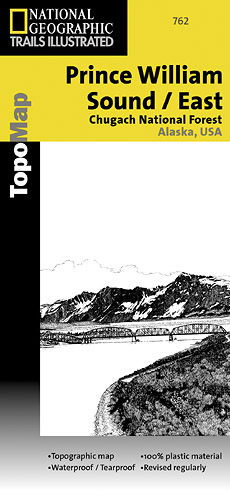 Prince William Sound, East národní park (Alaska) turistická mapa GPS komp. NGS