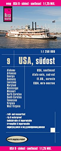 USA southeast 1:1,25m mapa RKH