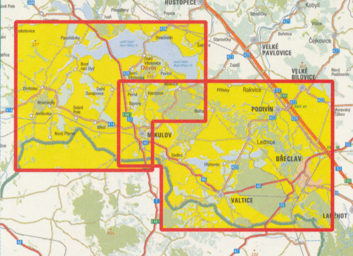 detail Zahrada Evropy, Lednický park & plán Mikulova 1:25t, mapa GOL