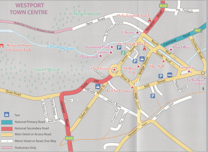 detail Mayo & Sligo county 1:100.000 mapa (Irsko)